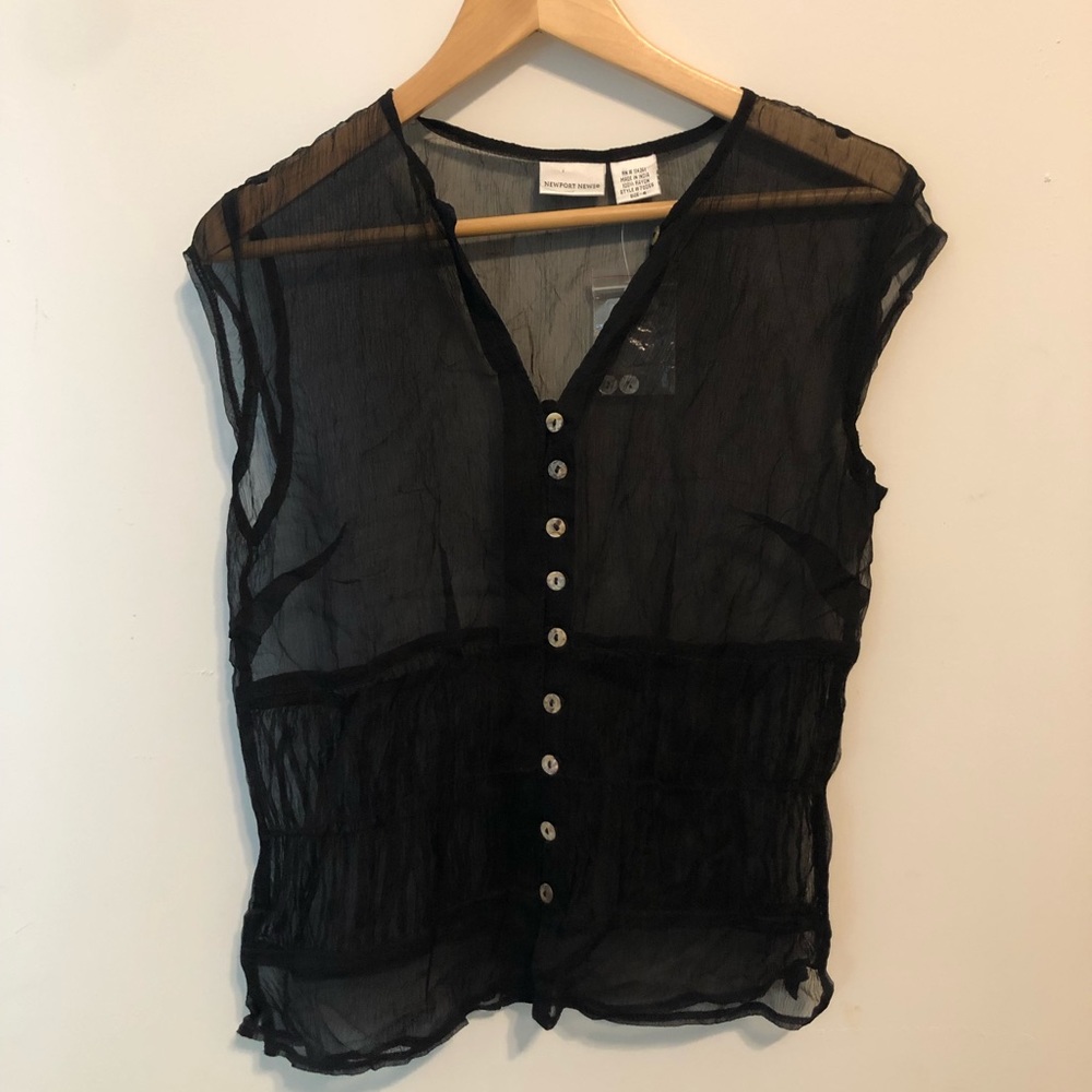 Vintage Sheer Button Front Top